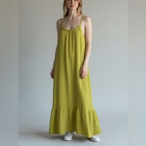 Tribal NWT Limoncello Strappy Maxi‎ Dress Gauze Tiered Pockets Muslin Sz XXL